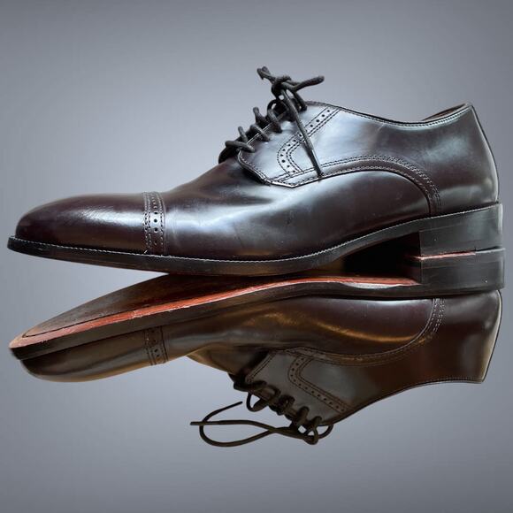 Men\'s Gorgeous JOHNSTON & MUPHY Black Leather Cap Toe Oxford Dress Shoe main image 4